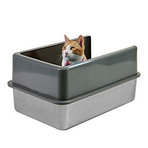 steel cat litter box with lid|stainless steel kitty litter tray.